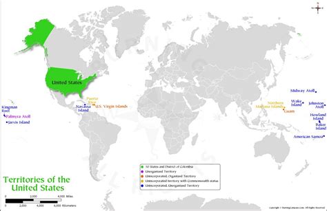 US Territory Map, US Territories Map, Territories of the United States