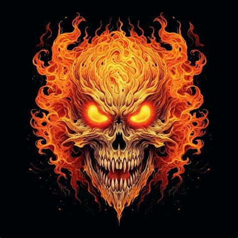 Premium AI Image | Flames and skull on a black background generative ai