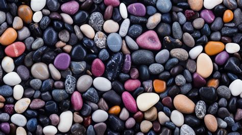 Closeup Of Black Multicolor Background Texture Featuring Coarse Gravel Pebbles And Sand, Stone ...