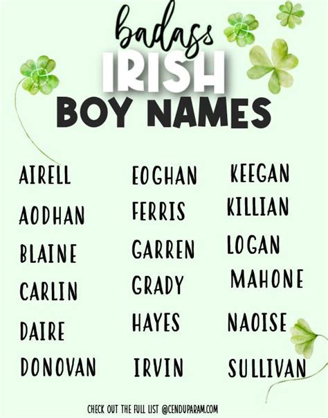 225 badass irish boy names – Artofit