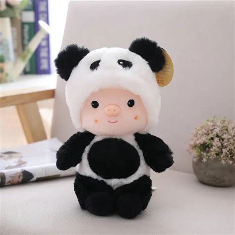 Pink Pig Panda Dressing Stuffed animals toy Cute Soft Animal clothing ...