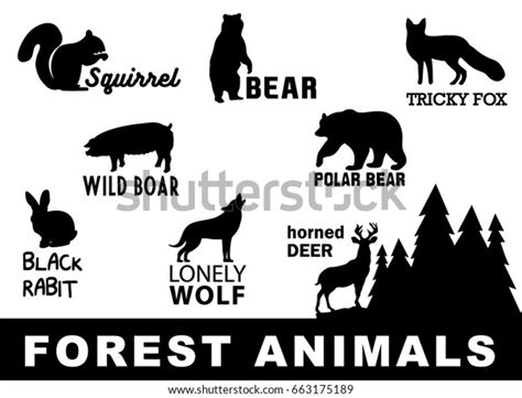 Forest Animals Silhouette Vector Illustration Stock Vector (Royalty Free) 663175189 | Shutterstock