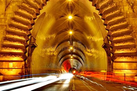 Entrance of a tunnel stock photo. Image of evening, headlights - 25862452