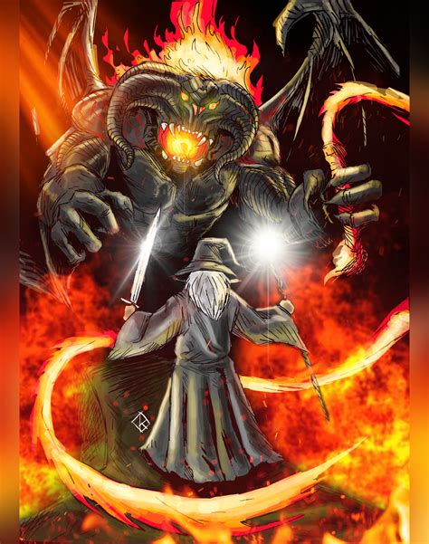 ArtStation - Gandalf Vs Balrog - LOTR Fan Art