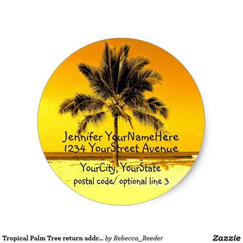 Tropical Palm Tree return address labels | Zazzle.com | Return address labels, Rectangular ...