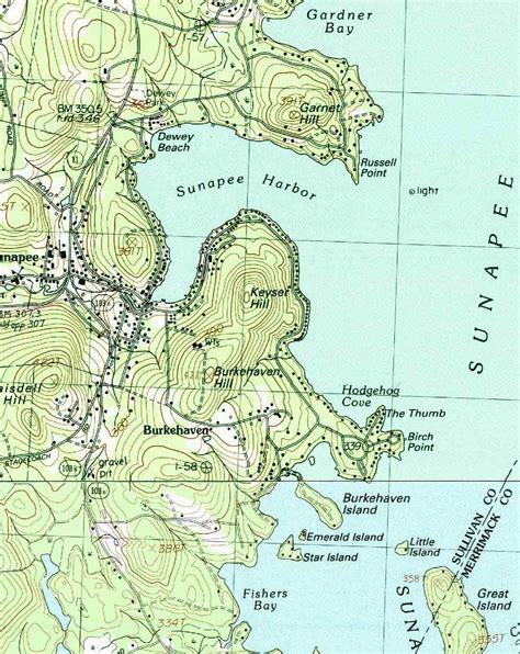 Lake Sunapee 1984 Old Topographic Map USGS Custom Composite - Etsy