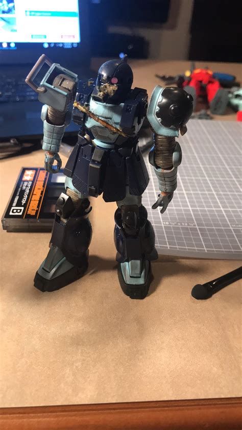 A rather badly damaged Zaku. Just gotta get paint and custom decals : r/Gunpla