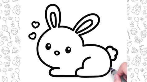 🐰Very Easy Rabbit Drawing Step by Step🐇 | Cute Animals Drawing For Kids💕 - YouTube