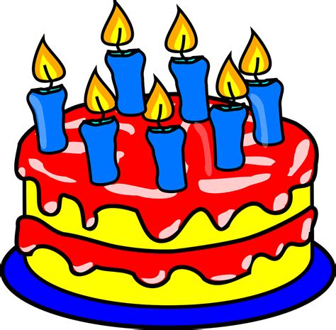 Birthday Cake With 7 Candles - Birthday Cake Images