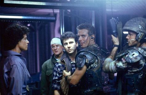 "Aliens" movie still, 1986. L to R: Sigourney Weaver, William Hope ...