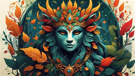 Premium AI Image | Vector illustration of a mystical forest guardian