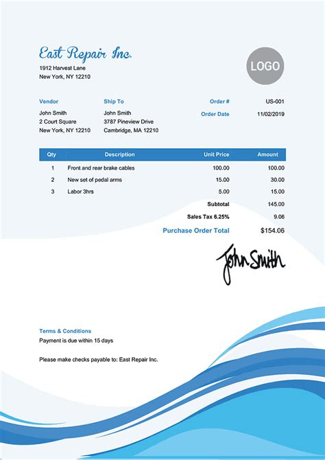 Purchase Order Sample