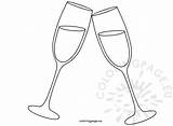 Cheers Two Champagne Glasses – Coloring Page sketch template