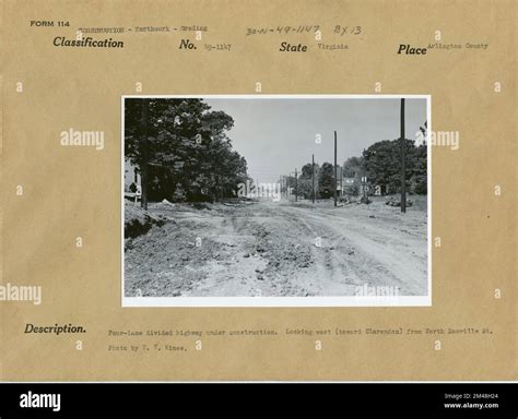 Four-lane divided highway under construction. Original caption: Four ...