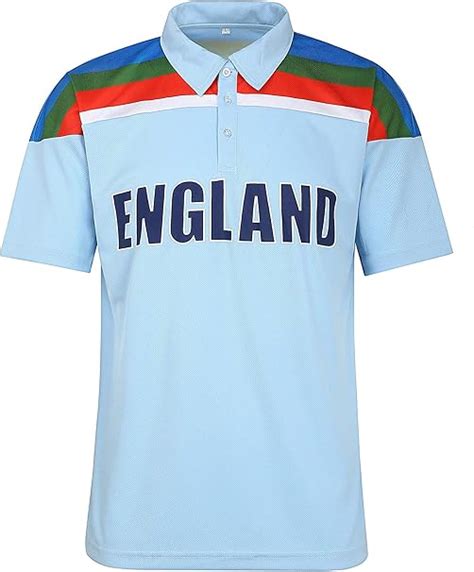 eMarkooz England 1992 Classic World Cup Retro Cricket Shirt: Amazon.co.uk: Clothing