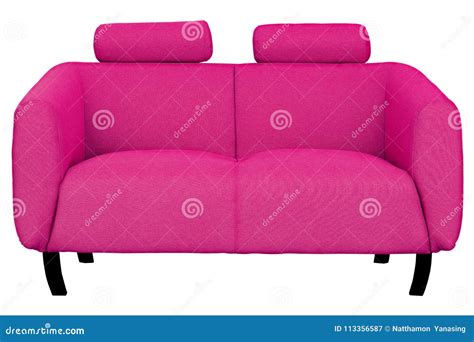 Two-seat Pink Fabric Sofa Isolated On White Background Stock Image - Image of elegant, home ...