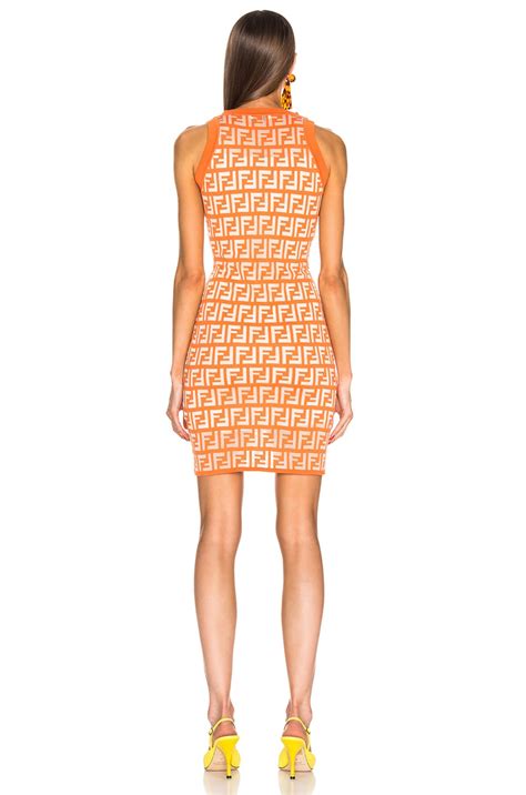 Fendi Logo Dress in Orange | FWRD