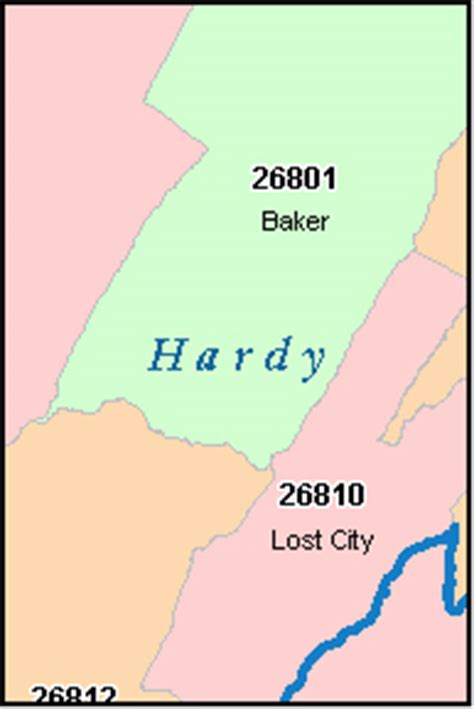 HARDY County, West Virginia Digital ZIP Code Map