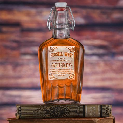 Custom Glass Whiskey Bottle | Scotch Flask | Crystal Imagery