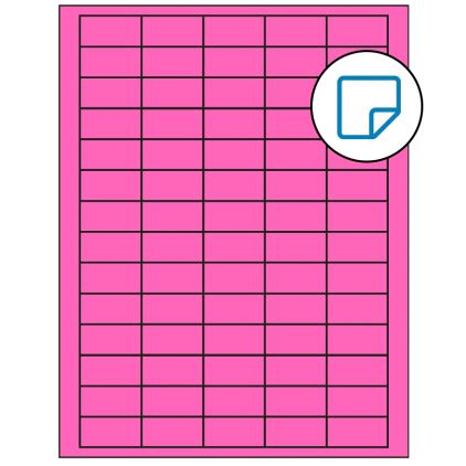 1.5" x 0.75" Fluorescent Pink Rectangular Sheet Labels - Removable Adhesive - Style 189 - Smith ...