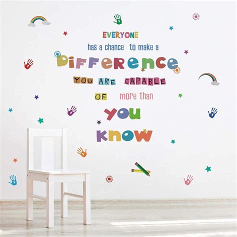 Buy Colorful Inspirational Quotes Wall Stickers for Bedrooms for Girls Boys,Positive Educational ...