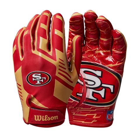 Buy NFL Stretch Fit Youth Receivers Gloves - San Francisco 49ers by ...