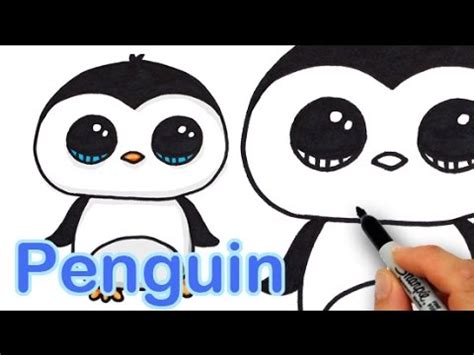 How to Draw a Cute Cartoon Penguin Easy step by step - YouTube