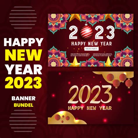 Happy New Year 2023 banner - MasterBundles