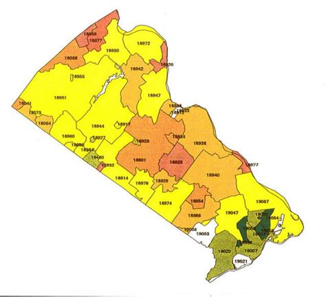 Bucks County Zip Code Map – Map Vector