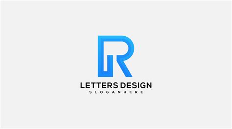 Initial Letter R blue logo design symbol vector 16030719 Vector Art at Vecteezy