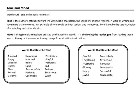 Mood vs. Tone | Teaching literacy, Middle school student, Teaching