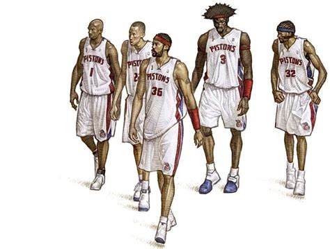 Detroit Pistons Chauncey Billups, Tayshaun Prince, Rasheed Wallace, Ben ...