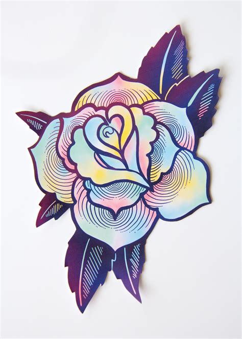 Large Psychedelic Tattoo Rose Sticker #tattoos #RoseTattooIdeas #TattooIdeasDibujos ...