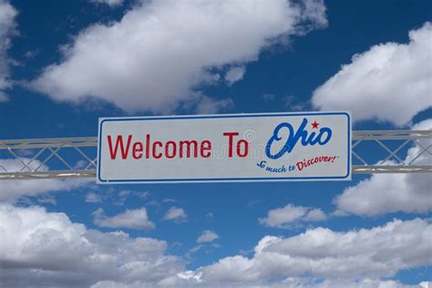 Welcome to Ohio Sign stock image. Image of motorway, east - 23169005