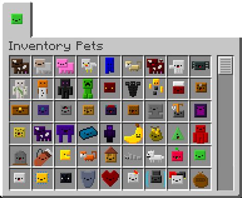 Inventory Pets 1.20.2/1.20.1/1.20/1.19.2/1.19.1/1.19/1.18/1.17.1/Forge/Fabric Mods minecraft