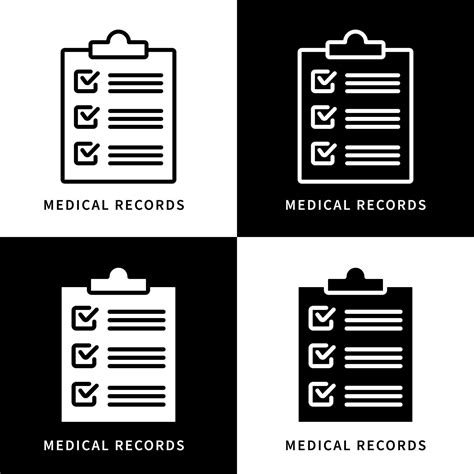 Medical Records Icon Symbol Illustration. Information Document Logo. Patient Database Design ...