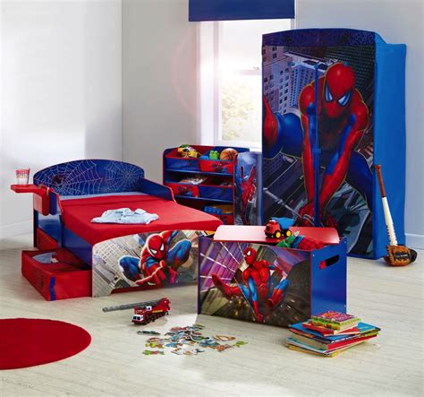 boys room spiderman theme bed and cupboard | Interior Design Ideas