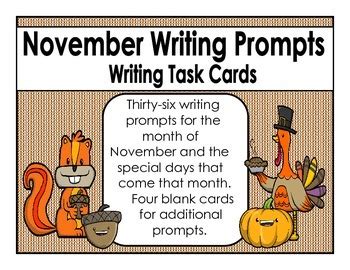 November Writing Prompts by Stephen Wolfe | Teachers Pay Teachers