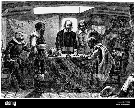 Mayflower compact Black and White Stock Photos & Images - Alamy