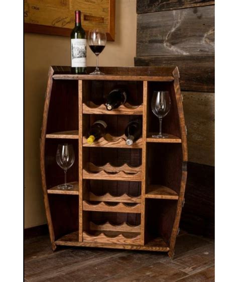 Wooden wine barrel half-moon shelf wine rack