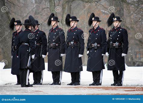 Royal Guards At The Royal Palace In Oslo, Norway Editorial Photo ...