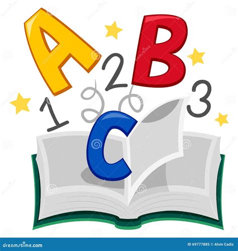 Livro de ABC 123 ilustração do vetor. Ilustração de classe - 69777885