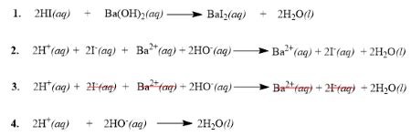 Write a net ionic equation for the reaction that occurs when aqueous solutions of Hydroiodic ...