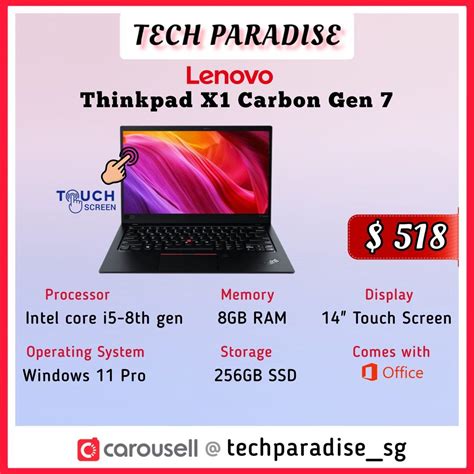 Thinkpad x1 carbon gen 7 | i5-8th gen, Computers & Tech, Laptops ...