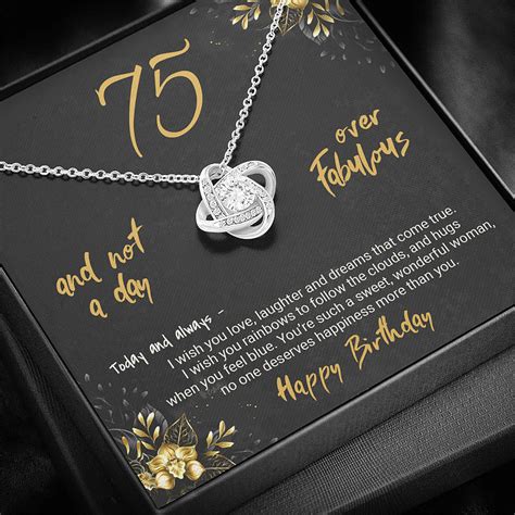 75th Birthday Gift for Women 75th Birthday Jewelry Love Knot | Etsy