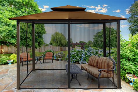 Catalina 10' x 12' Gazebo with Cocoa Roof and Mosquito Netting - Walmart.com