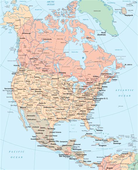 North America Detailed Political Map Detailed Political Map Of North Images
