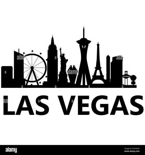 Las Vegas city skyline on white background. Las Vegas city, USA silhouette. city of Las Vegas ...