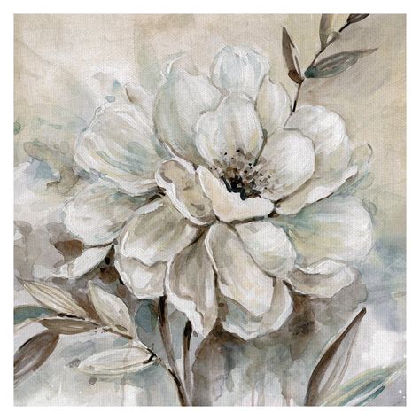 Masterpiece Art Gallery Neutral Bloom I Flower By Carol Robinson Canvas Art Print24" x 24 ...