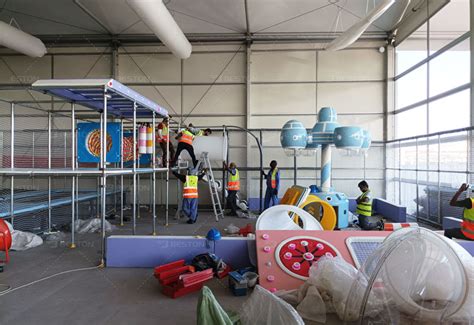 Indoor Playground Equipment On-site Installation At Qatar Airport